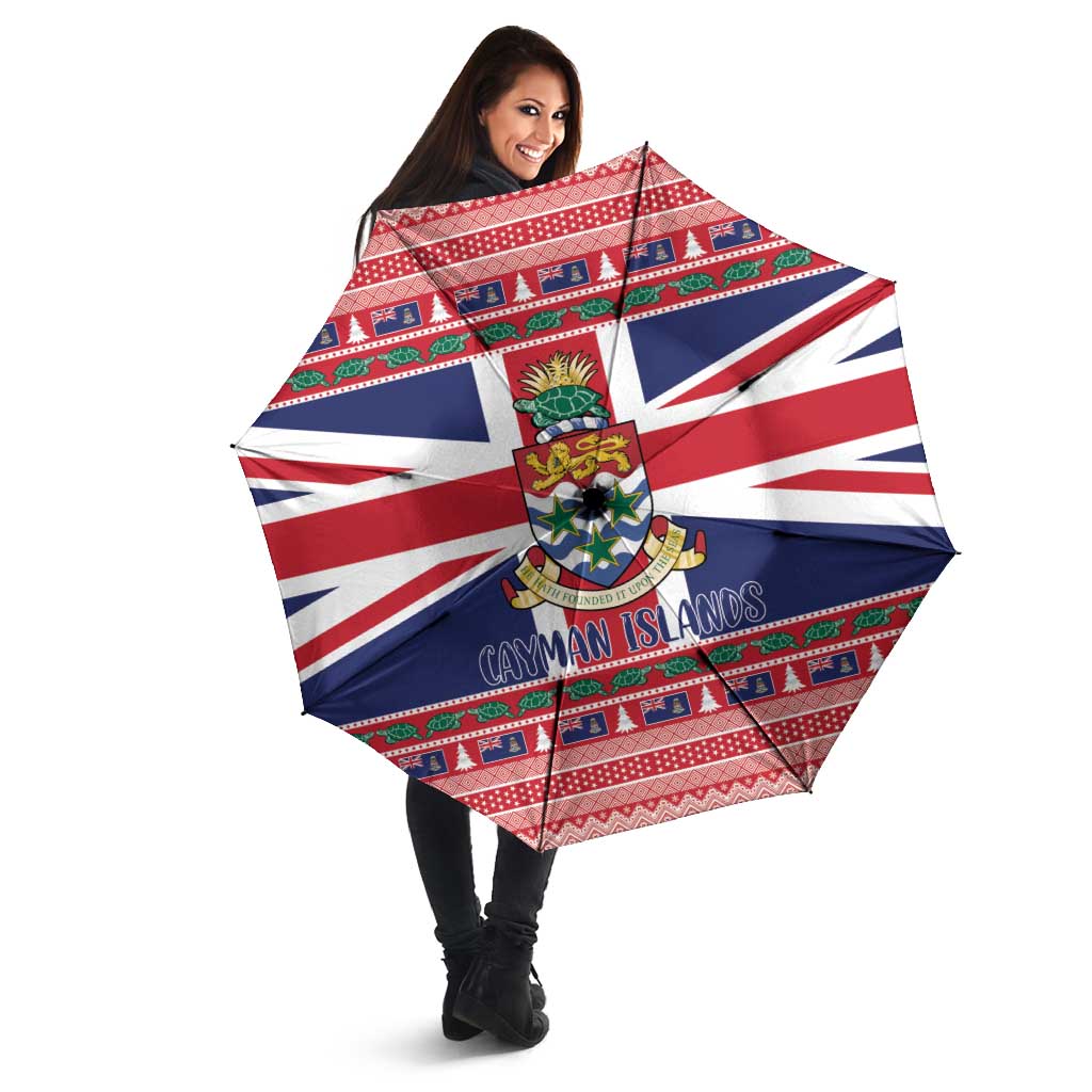 Cayman Islands Christmas Umbrella Coat Of Arms - Flag Style - Wonder Print Shop