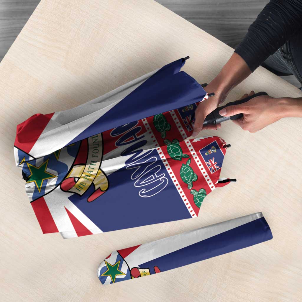 Cayman Islands Christmas Umbrella Coat Of Arms - Flag Style - Wonder Print Shop