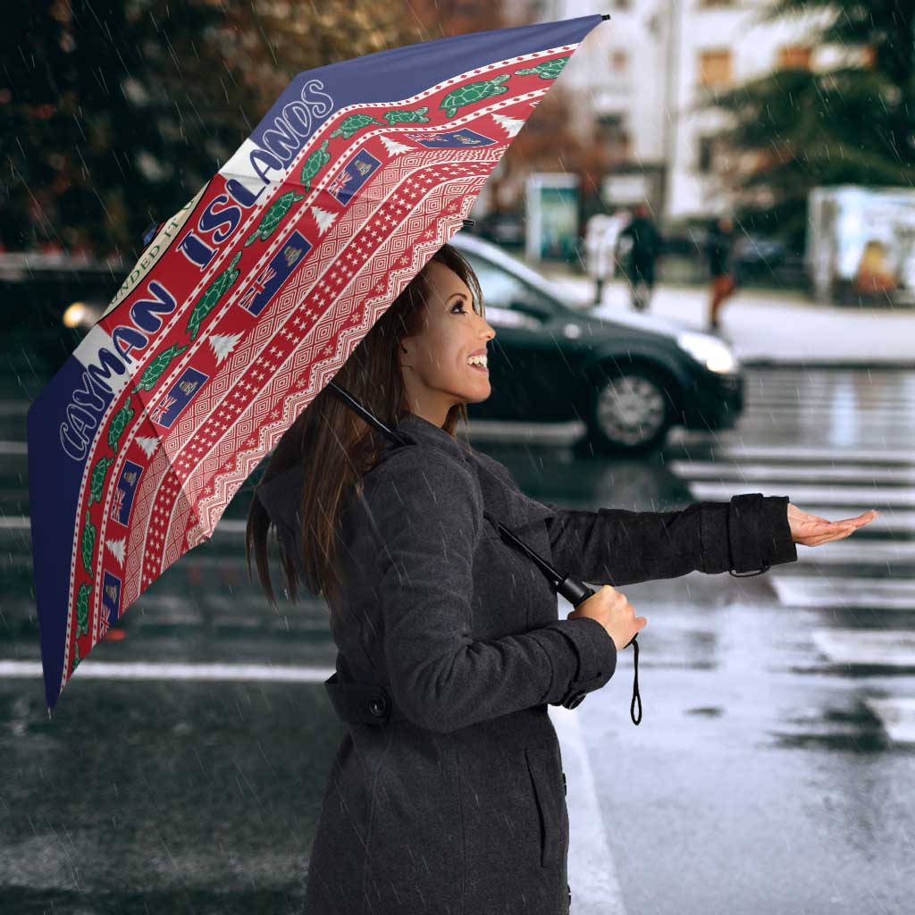 Cayman Islands Christmas Umbrella Coat Of Arms - Flag Style - Wonder Print Shop