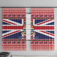 Cayman Islands Christmas Window Curtain Coat Of Arms - Flag Style - Wonder Print Shop