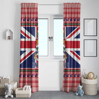 Cayman Islands Christmas Window Curtain Coat Of Arms - Flag Style - Wonder Print Shop