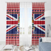Cayman Islands Christmas Window Curtain Coat Of Arms - Flag Style - Wonder Print Shop