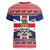 Cayman Islands Christmas Women V-Neck T-Shirt Coat Of Arms - Flag Style - Wonder Print Shop