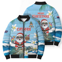 Cayman Islands Christmas Bomber Puffer Jacket Merry Xmas - Wonder Print Shop