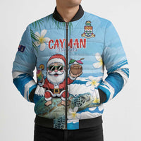 Cayman Islands Christmas Bomber Puffer Jacket Merry Xmas - Wonder Print Shop