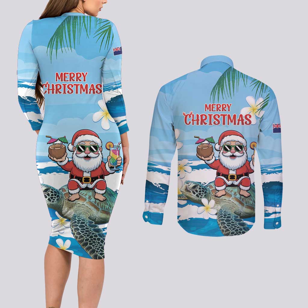 Cayman Islands Christmas Couples Matching Long Sleeve Bodycon Dress and Long Sleeve Button Shirt Merry Xmas - Wonder Print Shop