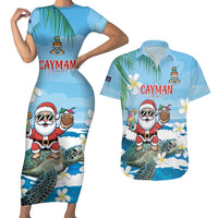 Cayman Islands Christmas Couples Matching Short Sleeve Bodycon Dress and Hawaiian Shirt Merry Xmas - Wonder Print Shop