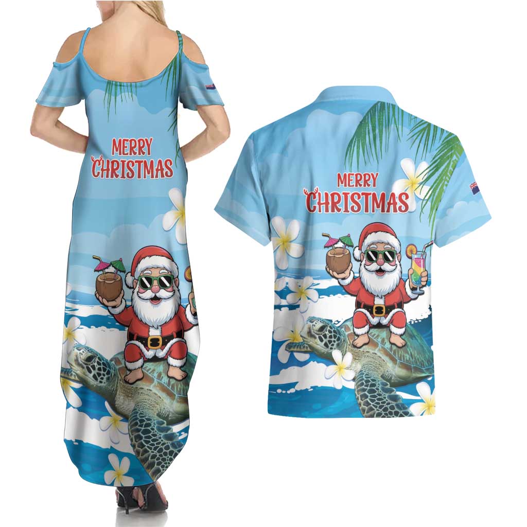 Cayman Islands Christmas Couples Matching Summer Maxi Dress and Hawaiian Shirt Merry Xmas - Wonder Print Shop
