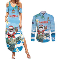 Cayman Islands Christmas Couples Matching Summer Maxi Dress and Long Sleeve Button Shirt Merry Xmas - Wonder Print Shop