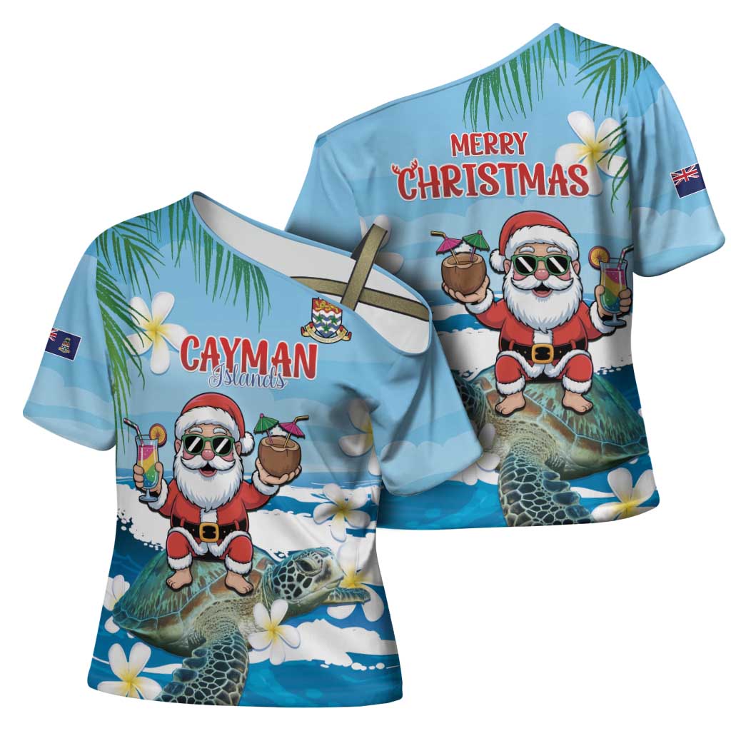 Cayman Islands Christmas Cross Shoulder Shirt Merry Xmas - Wonder Print Shop