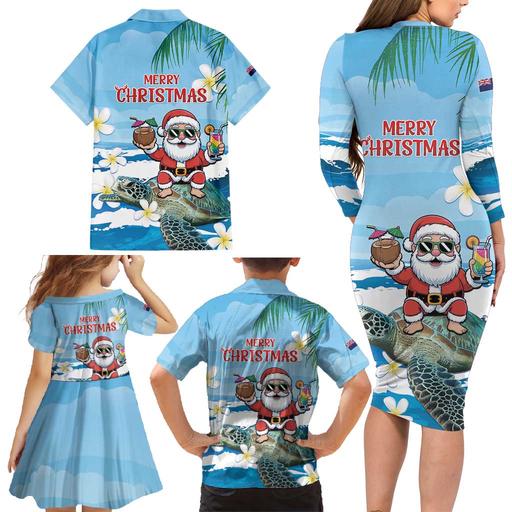 Cayman Islands Christmas Family Matching Long Sleeve Bodycon Dress and Hawaiian Shirt Merry Xmas - Wonder Print Shop