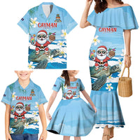 Cayman Islands Christmas Family Matching Mermaid Dress and Hawaiian Shirt Merry Xmas - Wonder Print Shop