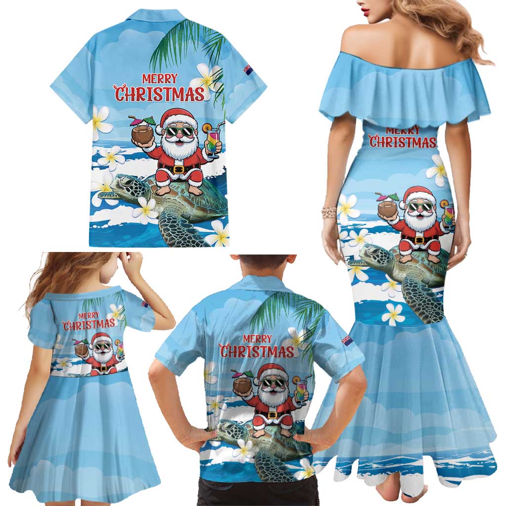 Cayman Islands Christmas Family Matching Mermaid Dress and Hawaiian Shirt Merry Xmas - Wonder Print Shop