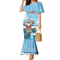 Cayman Islands Christmas Family Matching Mermaid Dress and Hawaiian Shirt Merry Xmas - Wonder Print Shop