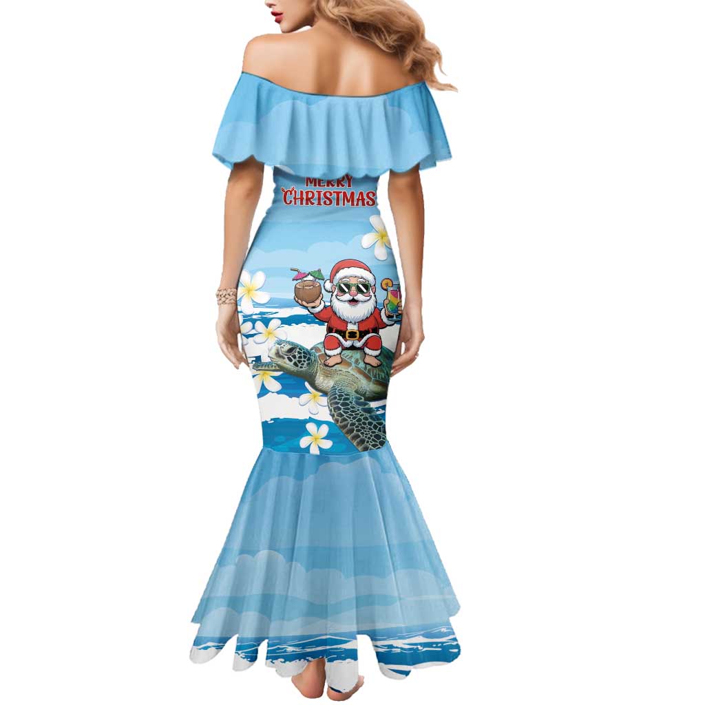 Cayman Islands Christmas Family Matching Mermaid Dress and Hawaiian Shirt Merry Xmas - Wonder Print Shop