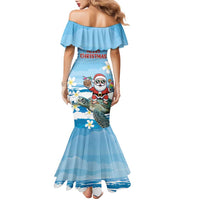 Cayman Islands Christmas Family Matching Mermaid Dress and Hawaiian Shirt Merry Xmas - Wonder Print Shop