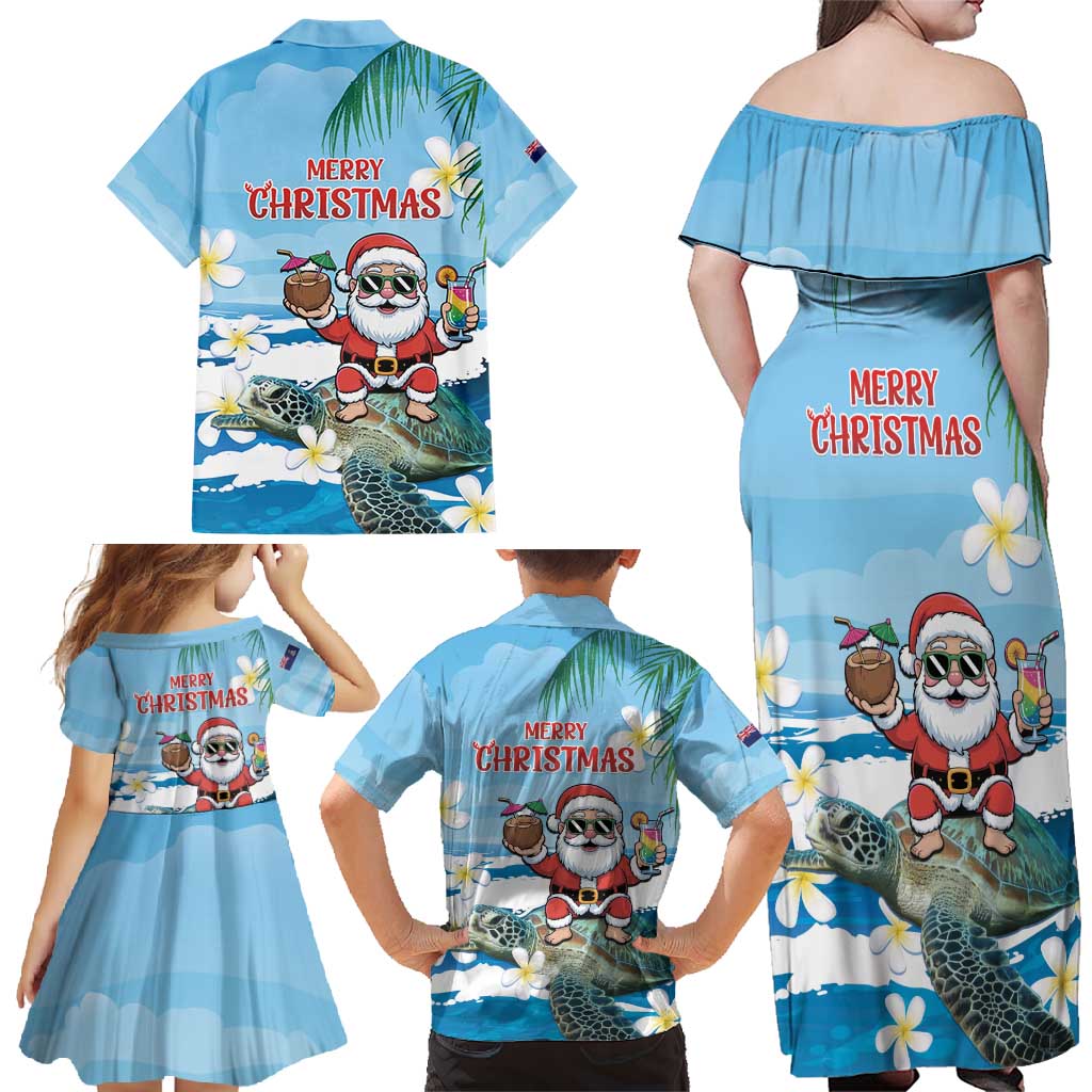Cayman Islands Christmas Family Matching Off Shoulder Maxi Dress and Hawaiian Shirt Merry Xmas - Wonder Print Shop