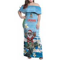 Cayman Islands Christmas Family Matching Off Shoulder Maxi Dress and Hawaiian Shirt Merry Xmas - Wonder Print Shop