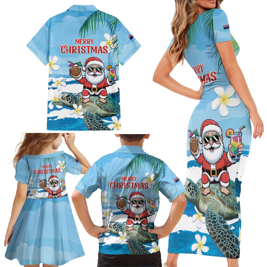 Cayman Islands Christmas Family Matching Short Sleeve Bodycon Dress and Hawaiian Shirt Merry Xmas - Wonder Print Shop