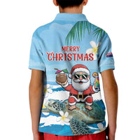 Cayman Islands Christmas Kid Polo Shirt Merry Xmas - Wonder Print Shop