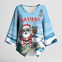 Cayman Islands Christmas Kimono Sleeve Blouse Merry Xmas - Wonder Print Shop