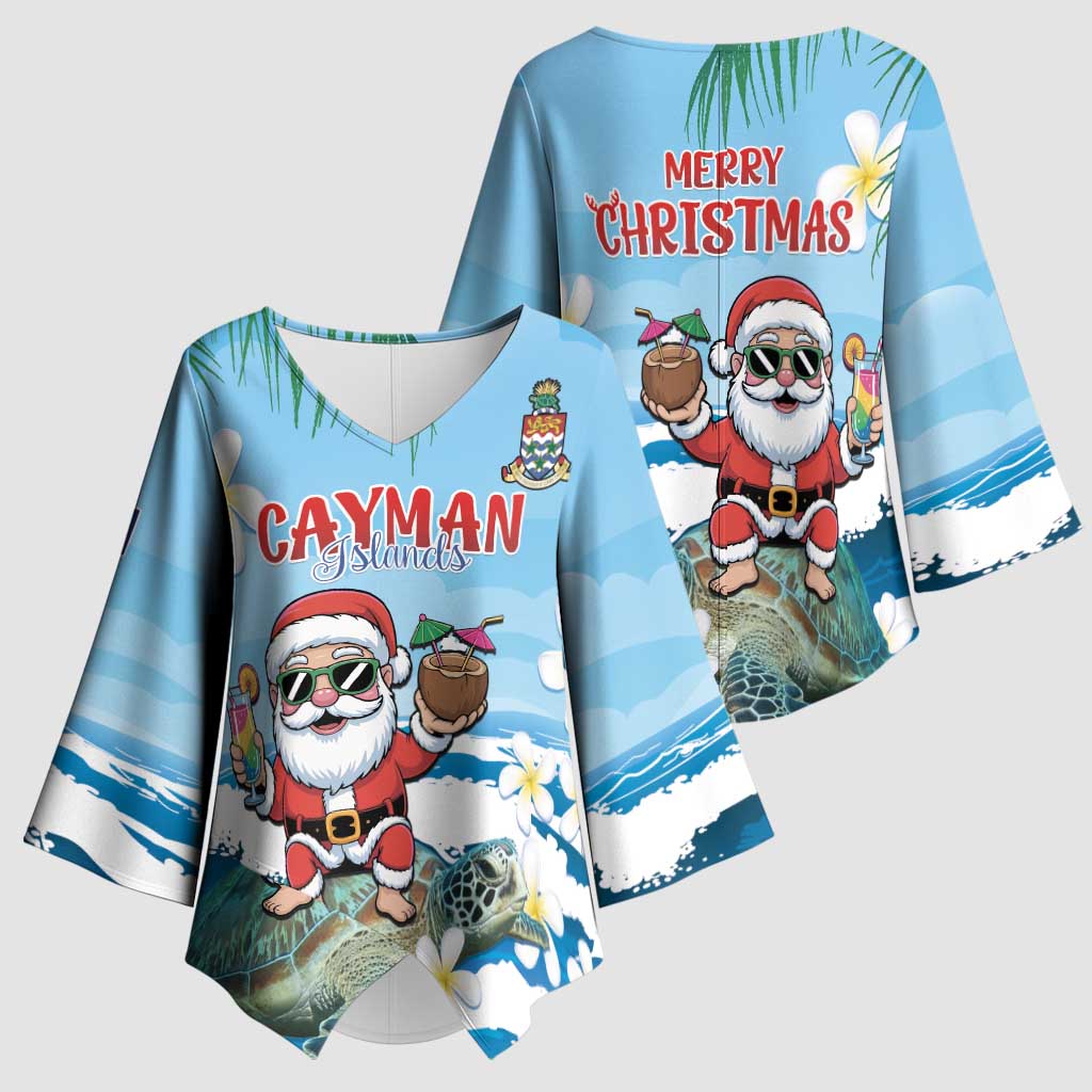 Cayman Islands Christmas Kimono Sleeve Blouse Merry Xmas - Wonder Print Shop