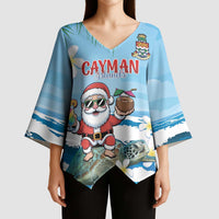 Cayman Islands Christmas Kimono Sleeve Blouse Merry Xmas - Wonder Print Shop