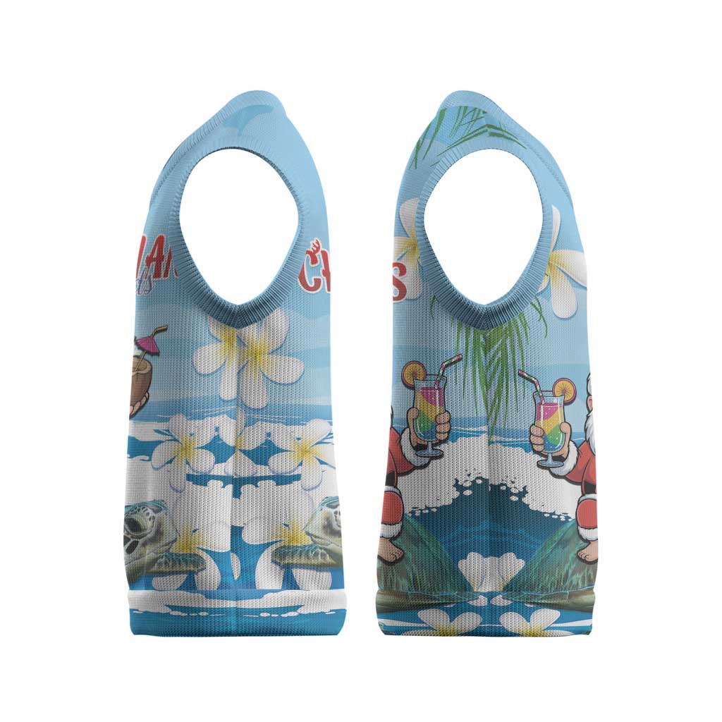 Cayman Islands Christmas Knitted V-Neck Vest Merry Xmas - Wonder Print Shop