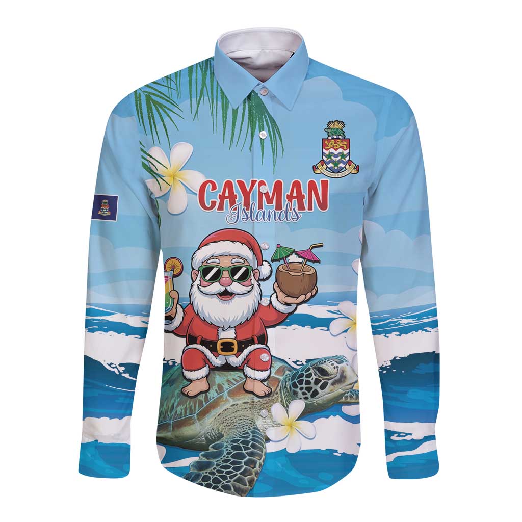 Cayman Islands Christmas Long Sleeve Button Shirt Merry Xmas - Wonder Print Shop