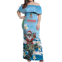 Cayman Islands Christmas Off Shoulder Maxi Dress Merry Xmas - Wonder Print Shop