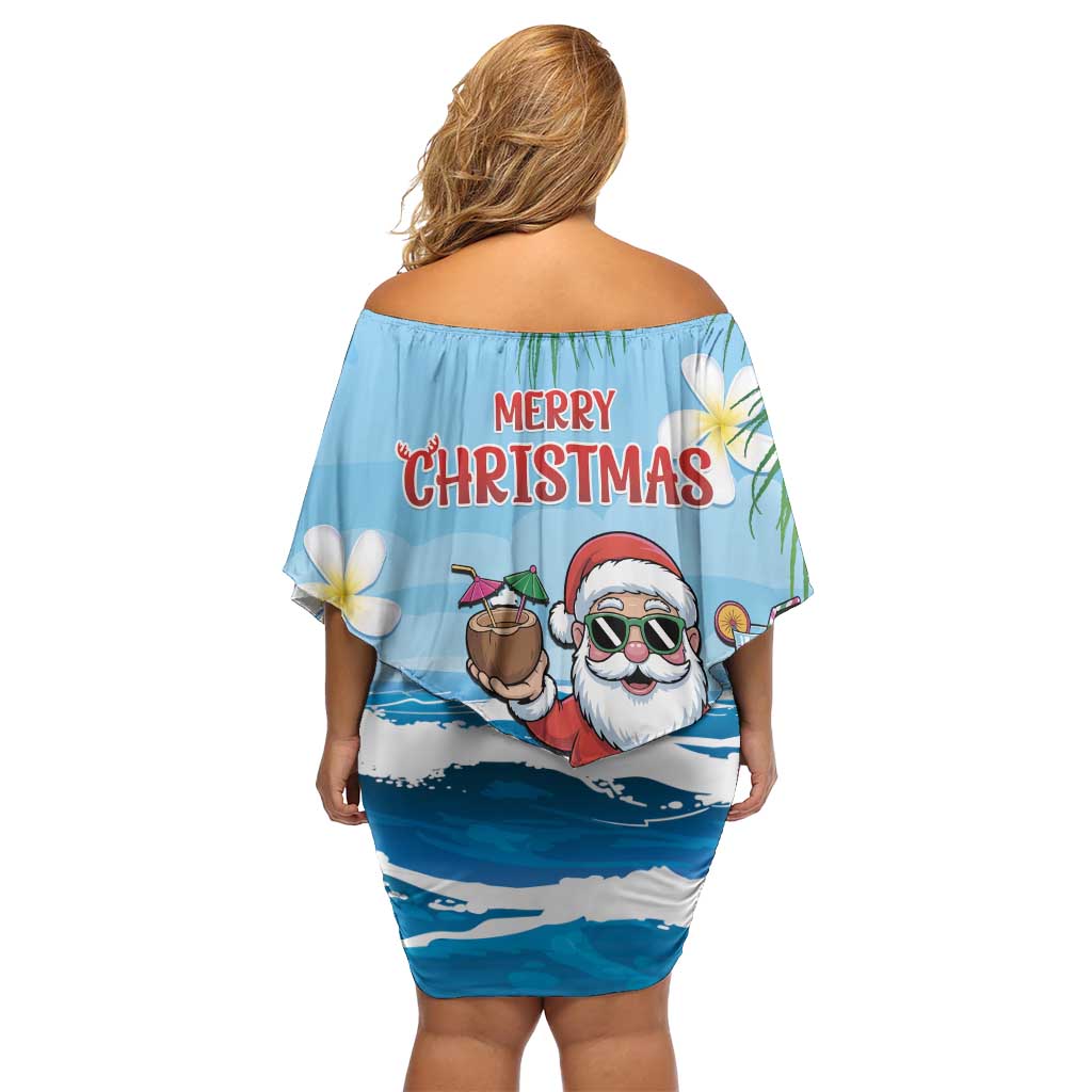 Cayman Islands Christmas Off Shoulder Short Dress Merry Xmas - Wonder Print Shop