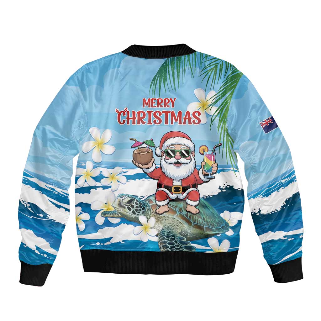 Cayman Islands Christmas Sleeve Zip Bomber Jacket Merry Xmas - Wonder Print Shop