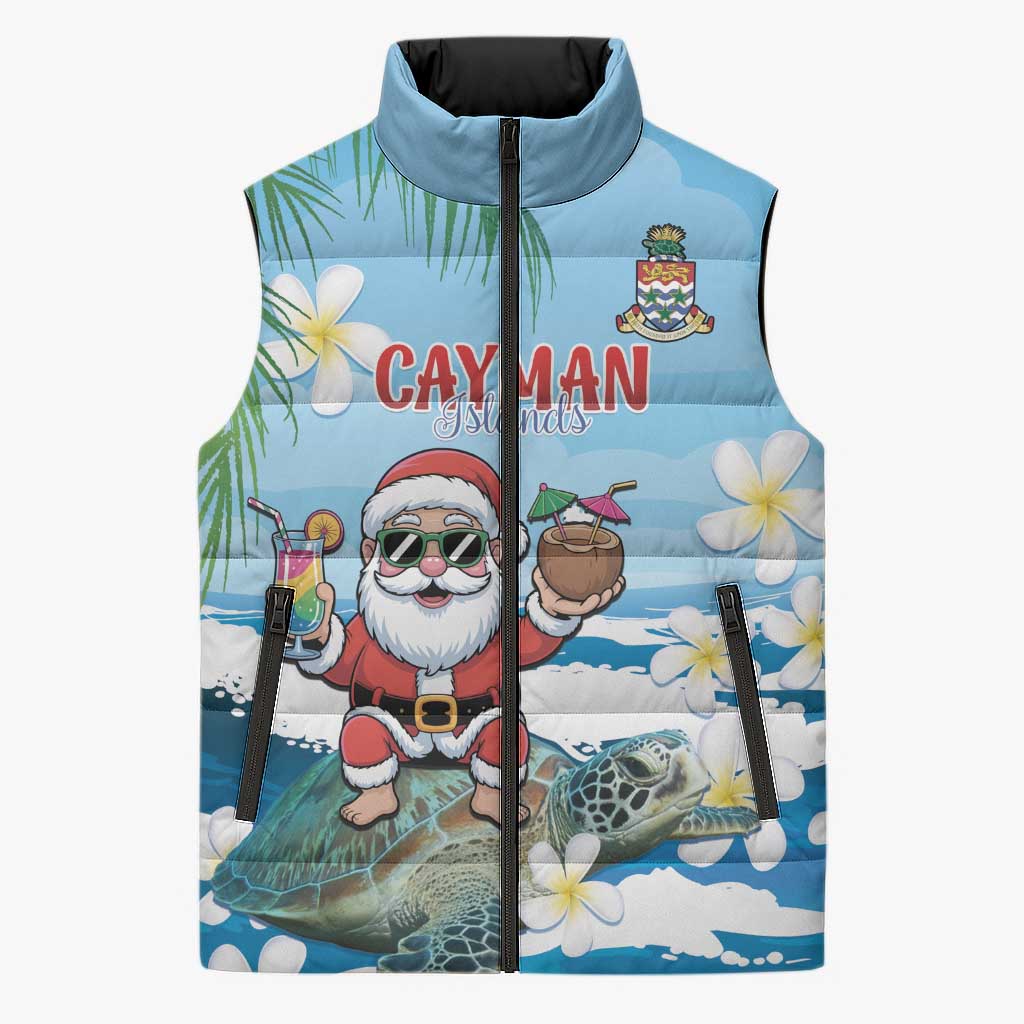Cayman Islands Christmas Sleeveless Puffer Jacket Merry Xmas - Wonder Print Shop