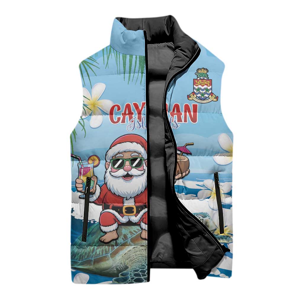 Cayman Islands Christmas Sleeveless Puffer Jacket Merry Xmas - Wonder Print Shop