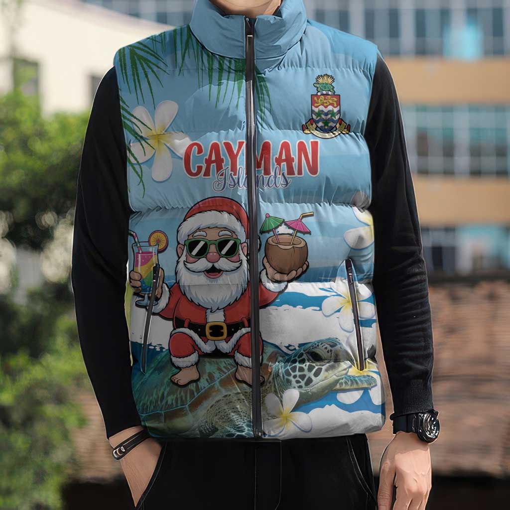 Cayman Islands Christmas Sleeveless Puffer Jacket Merry Xmas - Wonder Print Shop