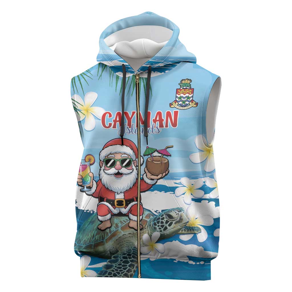 Cayman Islands Christmas Sleeveless Zip Hoodie Merry Xmas - Wonder Print Shop