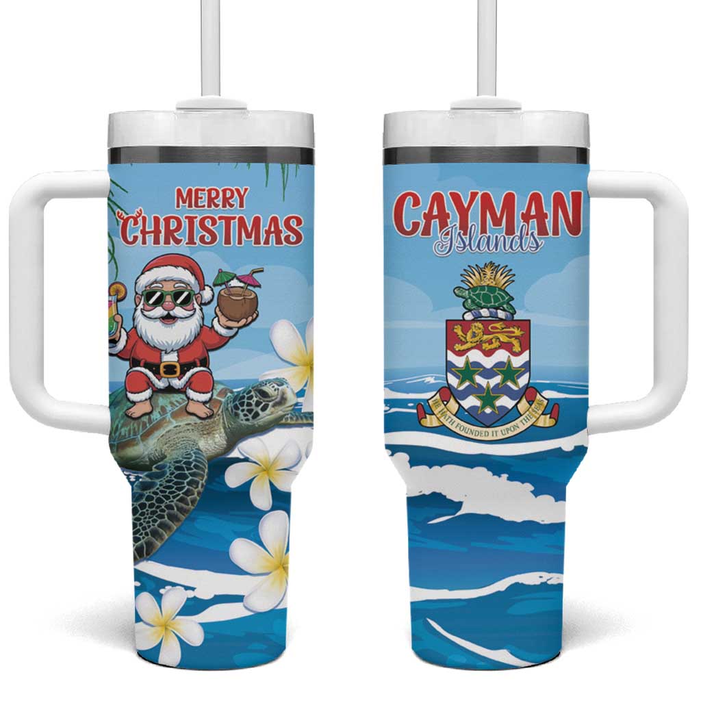 Cayman Islands Christmas Tumbler With Handle Merry Xmas - Wonder Print Shop