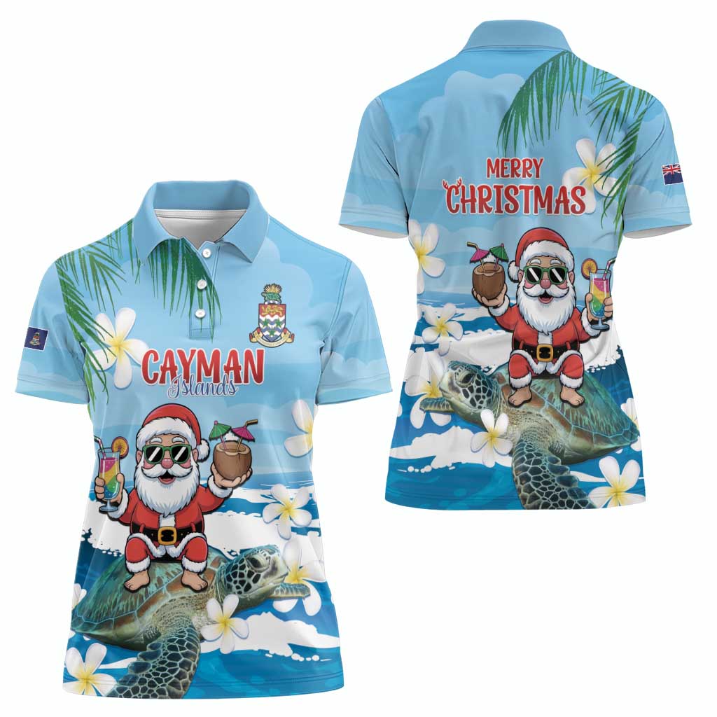 Cayman Islands Christmas Women Polo Shirt Merry Xmas - Wonder Print Shop