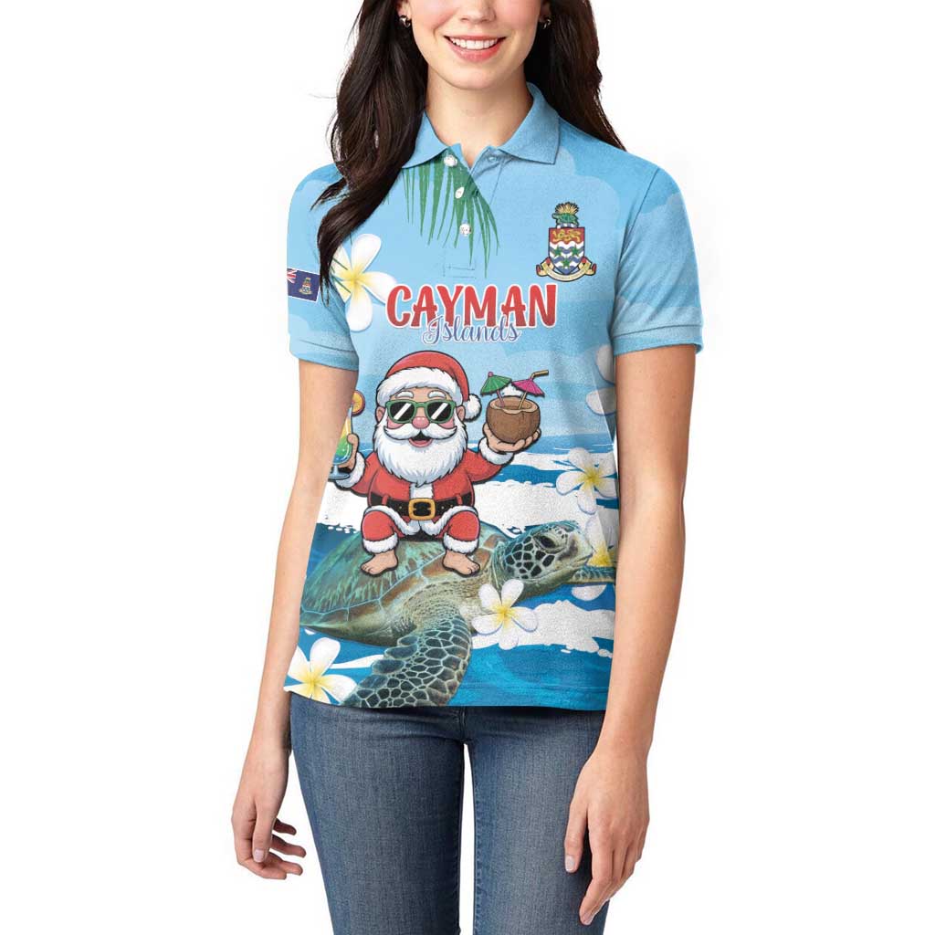 Cayman Islands Christmas Women Polo Shirt Merry Xmas - Wonder Print Shop