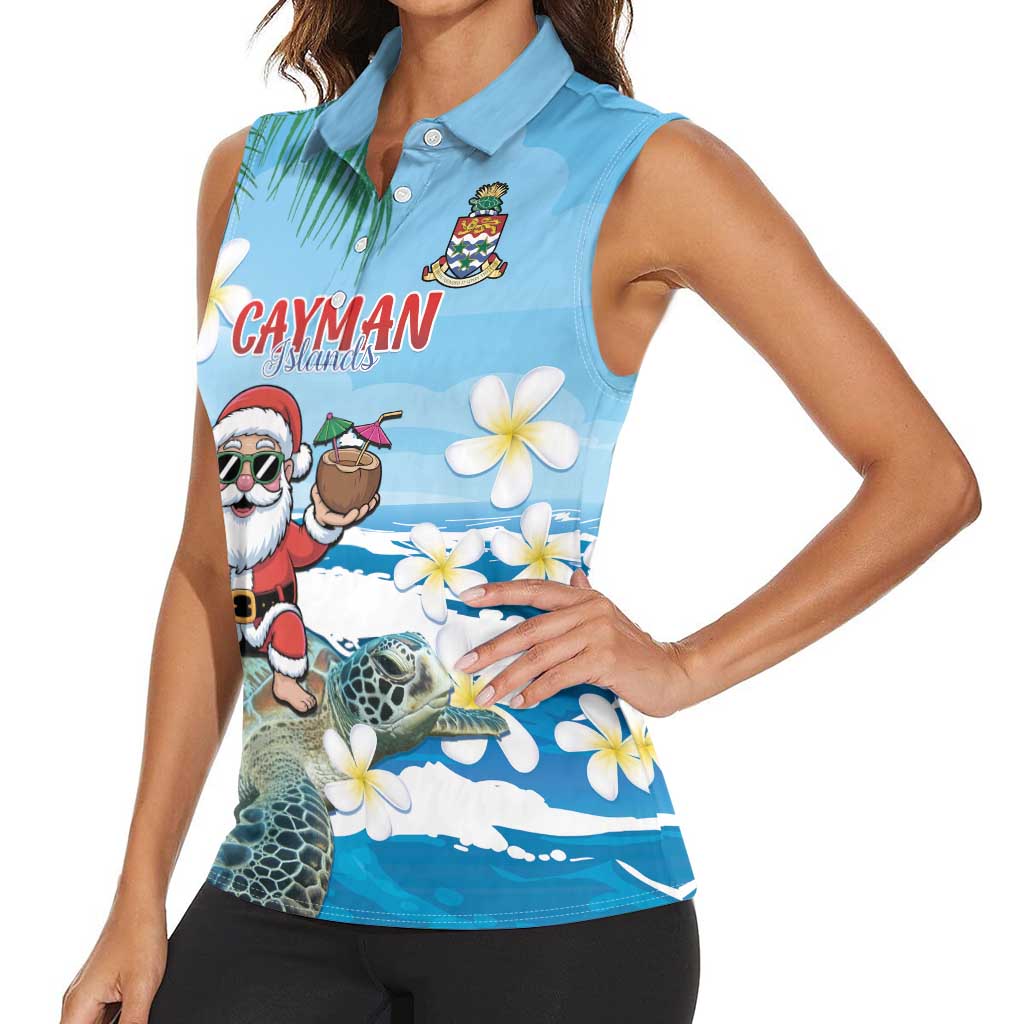 Cayman Islands Christmas Women Sleeveless Polo Shirt Merry Xmas - Wonder Print Shop