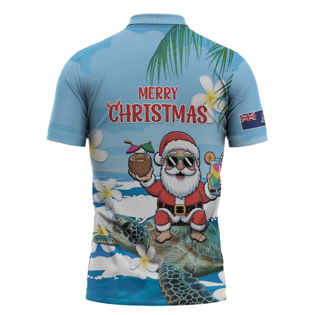 Cayman Islands Christmas Zipper Polo Shirt Merry Xmas - Wonder Print Shop