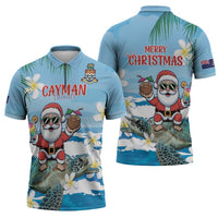 Cayman Islands Christmas Zipper Polo Shirt Merry Xmas - Wonder Print Shop