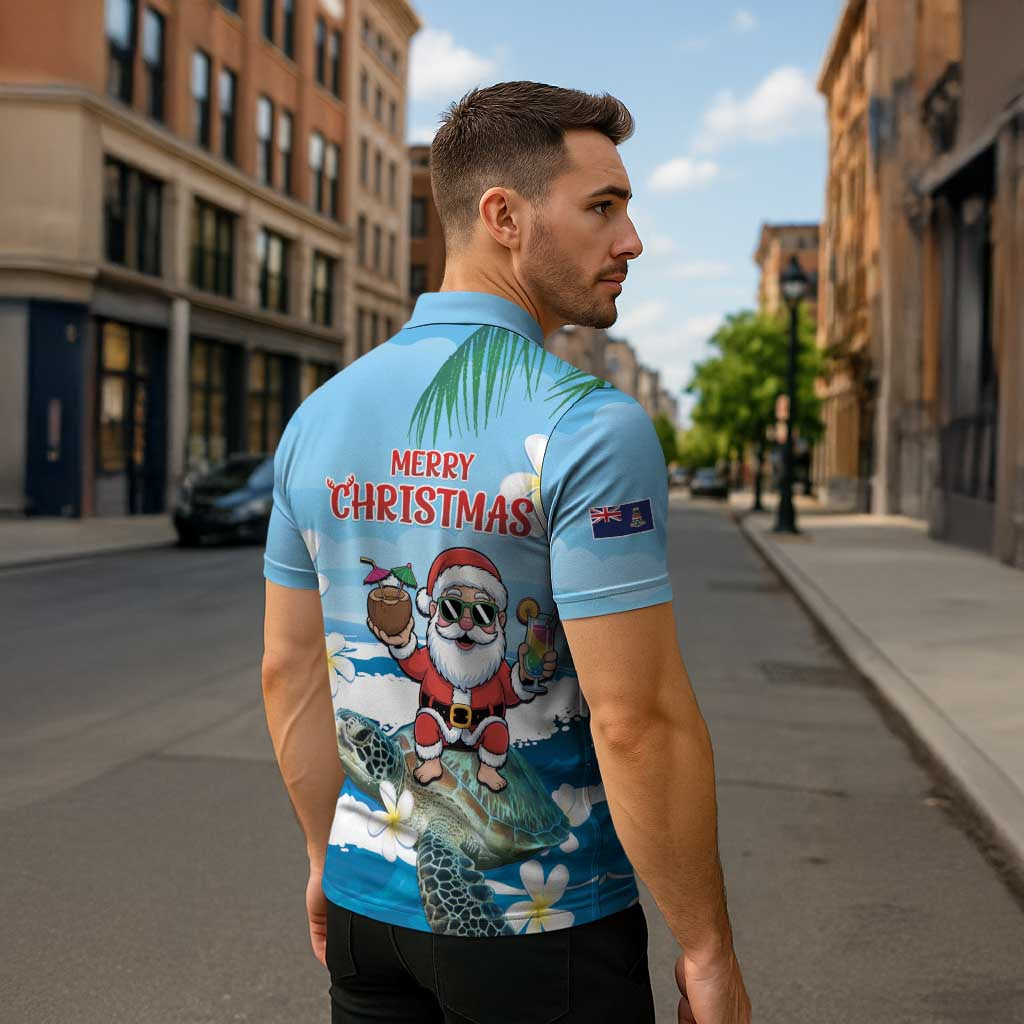 Cayman Islands Christmas Zipper Polo Shirt Merry Xmas - Wonder Print Shop