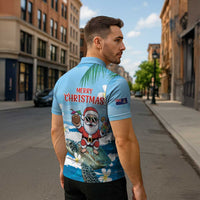 Cayman Islands Christmas Zipper Polo Shirt Merry Xmas - Wonder Print Shop