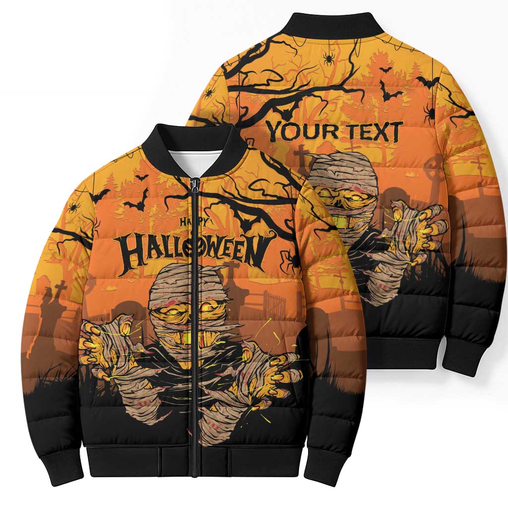 Personalized Halloween Egypt Mummy Bomber Puffer Jacket Trick or Treat - Wonder Print Shop