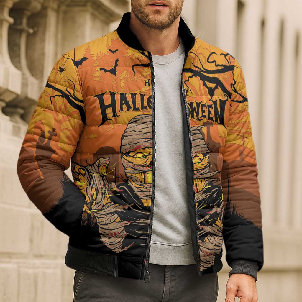 Personalized Halloween Egypt Mummy Bomber Puffer Jacket Trick or Treat - Wonder Print Shop