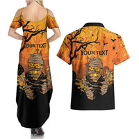 Personalized Halloween Egypt Mummy Couples Matching Summer Maxi Dress and Hawaiian Shirt Trick or Treat - Wonder Print Shop