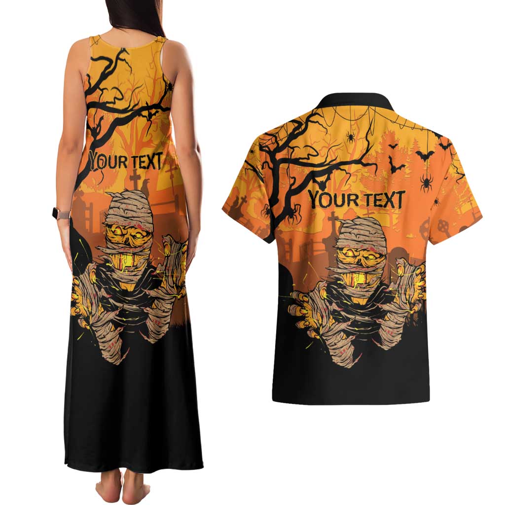 Personalized Halloween Egypt Mummy Couples Matching Tank Maxi Dress and Hawaiian Shirt Trick or Treat - Wonder Print Shop