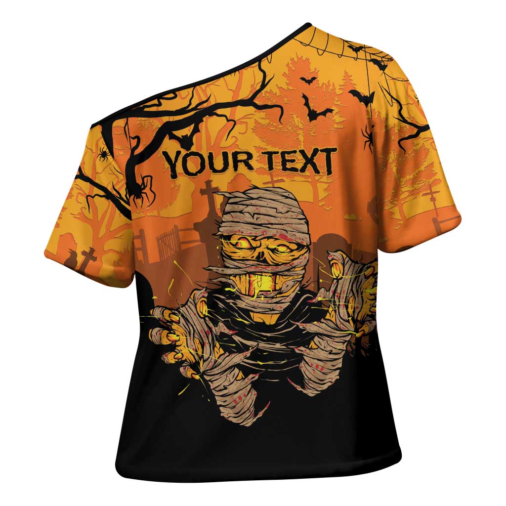Personalized Halloween Egypt Mummy Cross Shoulder Shirt Trick or Treat - Wonder Print Shop