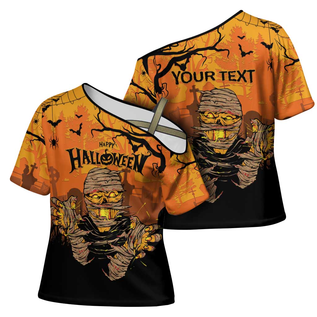 Personalized Halloween Egypt Mummy Cross Shoulder Shirt Trick or Treat - Wonder Print Shop